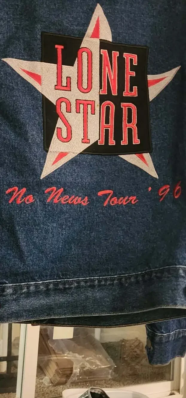 Vintage Jean Jacket Denim 90's Lone Star Band No News Tour XL Excellent T80